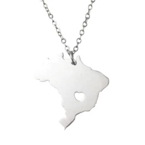 Collar de cadena Art Attack de acero inoxidable Love Brazil - Imagen 1 de 2