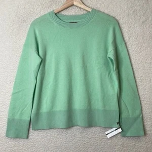 NWT Lands End Womens Cool Mint Cashmere Relaxed Fit Pullover Sweater XXS - Picture 1 of 5