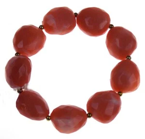 Ganz Orange Stretch Beaded Bracelet Large Stones Jewelry Birthday Gift Chunky - Picture 1 of 2