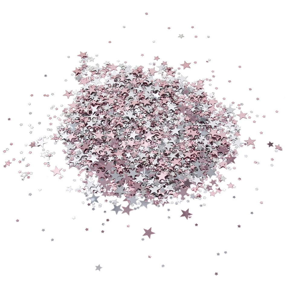Konfetti Sterne Silber Rosé 300 Stk. Geburtstag Silvester Streu Deko Tischdeko - Bild 1 von 1