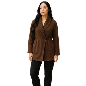 Newport News Large Brown Knit Retro Boho Sweater Button Closure Vintage Y2K NEW - Picture 1 of 7