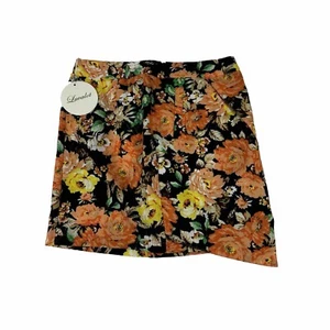Luvalot Multicoloured Floral Mini Midi Skirt Women's 12 New With Tags - Picture 1 of 7
