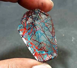 EGL Certified 71.40 Ct FANCY Cut MULTI Rutilated Quartz Loose Gemstone - Picture 1 of 7