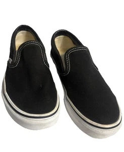 Black Slip-On Vans Men’s Size 4 1/2 ~ Women’s Size 6 - Picture 1 of 7