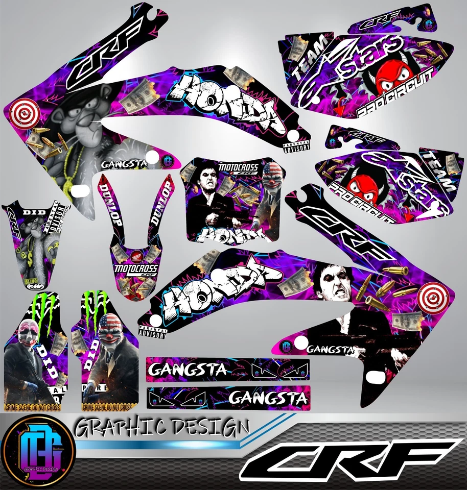  Комплект графических наклеек наклейки Honda CRF 450R 2005–2008 HONDA CRF 450R   - Изображение 1 из 2