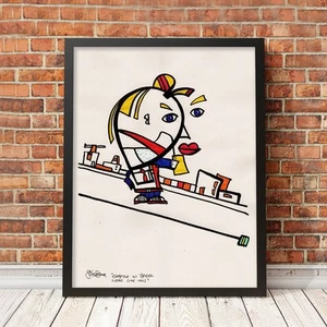 FRAMED ORIGINAL PAINTING - Bauhaus abstract A3 portrait mid century BRISTOL art - Picture 1 of 11