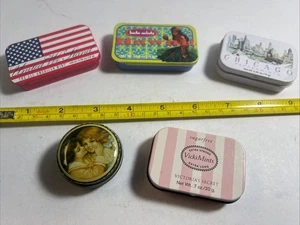 Lotto 5 Lattine Vintage Da Collezione Pubblicità Decorative Caramelle - Foto 1 di 4