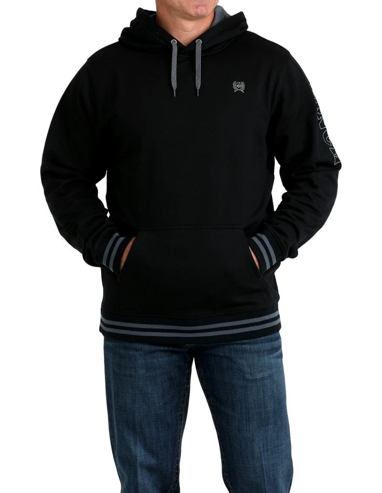 Cinch Western Sudadera Para Hombre Logo Pullover Sudadera con Capucha Negra MWK1206033 Foto 1 de 1