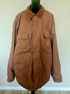 NRA 1871 Brown Canvas Embroidered Full Zip Snap Fleece Lining Jacket 3XL - Picture 1 of 6