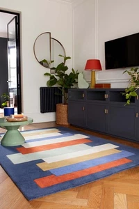 Hand Tufted Wool Area Rug Modern Abstract Geometric Carpet Colorful Living Room - Picture 1 of 3