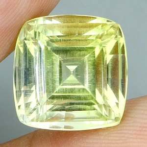 Kissen Konkavschliff Natur Top Grün Gold Quarz Brasilien 8,85ct 13mm Edelstein - Bild 1 von 14