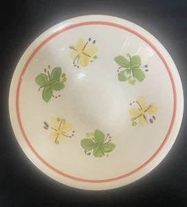 Vintage 9" handbemalte Schale hergestellt in Korea gelbe & grüne Schmetterlinge - Bild 1 von 4