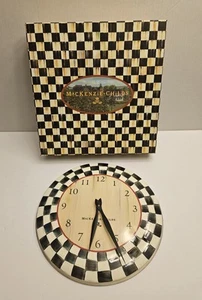 Mackenzie Childs Courtly Check runde Wanduhr - Bild 1 von 10