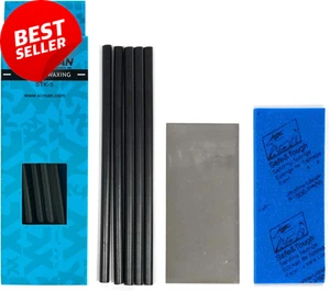 Ski Snowboard Base Repair Kit Ptex Sticks Metal Scraper Sanding Sponge - Picture 1 of 12