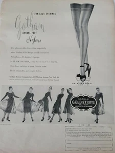 1949 Gotham sandal foot nylons womens hosiery stockings legs vintage ad - Picture 1 of 1