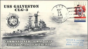 N-055, 1966, USS Galveston, CLG-3, Hand-stamped, Add-on Cachet, Cleveland Class  - Picture 1 of 1