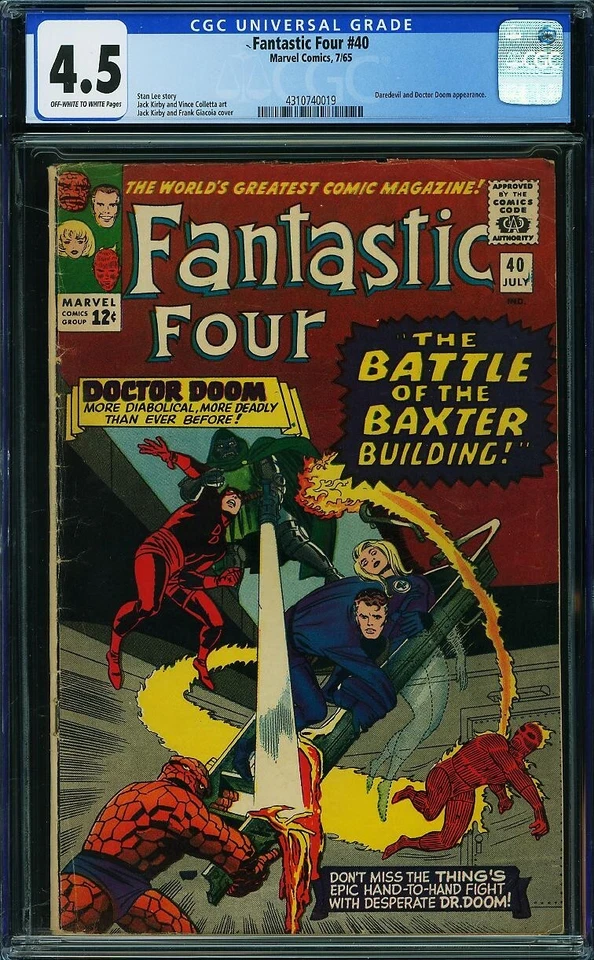 FANTASTIC FOUR  # 40 Affordable DR. DOOM!!  CGC 4.5 CLEAN!!!    4310740019 - Image 1 of 1