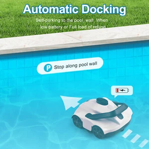 WHITE US Automatic Robotic Pool Cleaner Cordless Robotic Pool Vacuum For In DY - Picture 1 of 12