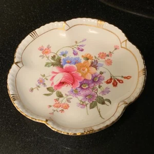 Royal Crown Derby 4 1/2" Tudor Rose Tray or Small Trinket Dish Derby Posies MINT - Picture 1 of 9