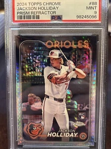 2024 Topps Chrome Jackson Holliday Prism Fractor RC Rookie #88 PSA 9 MINT Oriole - Picture 1 of 4