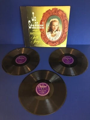 1948 ❅SCRANTON❅ Rare 10" 78-RPM 3-Record LP ~JO STAFFORD Folk Songs~ VG ☆SONOMA☆ - Image 1 of 4