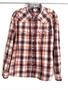 Lucky Brand Jeans Men’s Western Shirt-Flannel-plaid-Snaps XL - Picture 1 of 6