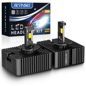 BEVINSEE D5S LED Headlight Bulbs High/Low Beam 6000K Bright 8000lm HID Replace - Foto 1 di 11