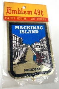 MACKINAC ISLAND, MICHIGAN vintage adhesive sticker CAR DECAL weather resistant - Picture 1 of 2
