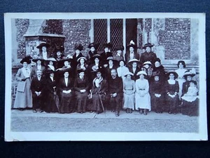 WOODBRIDGE St Mary Church RECTOR & TEMPERANCE GROUP c1911 RP Postcard H. Welton - Picture 1 of 3