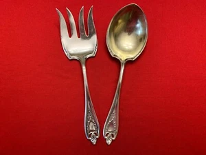 OLD COLONY 1847 Rogers Bros Silverplate 2 Piece GROSSES SALAT SERVIERSET 1911 - Bild 1 von 8