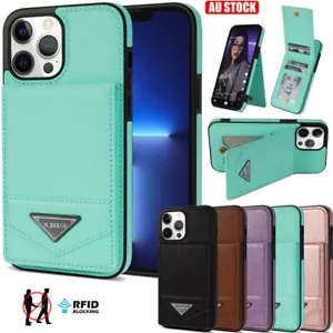For iPhone 16 15 14 13 12 11 Pro Max 8 Plus Wallet Case Card Holder Stand Cover - Picture 1 of 70