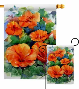Red Hibiscus Garden Flag Floral Spring Decorative Small Gift Yard House Banner - Picture 1 of 17