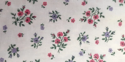 1980s Vtg. Fabric Pretty Calico Floral Print On Pale Blue Blue BTY  *100% Cotton - Image 1 of 4