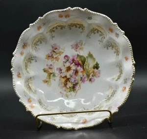 RS Prussia Steeple Germany Mold 343 Bowl 8-3/4" Pink Yellow Flowers - Picture 1 of 9