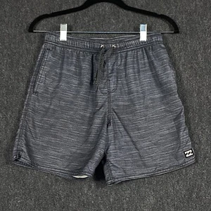 Billabong Youth Size 12 Sergio Layback Board Shorts Swim Grey Drawstring Pockets - Picture 1 of 11