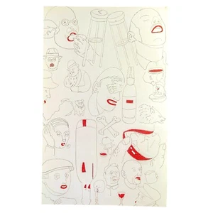 Eduardo Arroyo Ulysses Illustrated Bookplate Art Print 7.75 x 12.5” James Joyce - Foto 1 di 1
