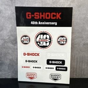 Casio G-Shock 40 Aniversario 1x Hoja de Adhesivos Promo Mercancía Resistente a los Golpes Limitado Raro - Imagen 1 de 2