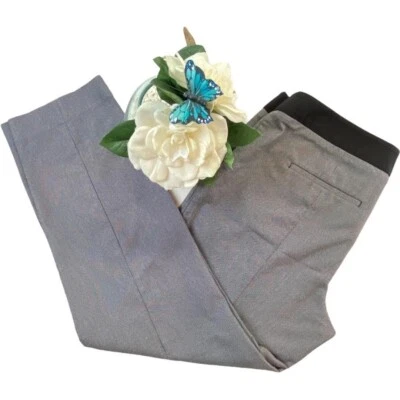 Pantalones al tobillo Express Columnist elásticos ajustados para mujer talla 12R gris y negro Foto 1 de 4
