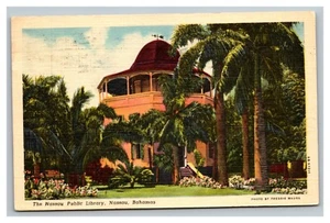 Cartolina d'epoca 1951 The Nassau Public Library Shirley Street Nassau Bahamas - Foto 1 di 2
