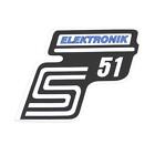 Produktbild - Aufkleber für Simson S51 "Elektronik" blau Seitendeckel Kleber Schriftzug Logo
