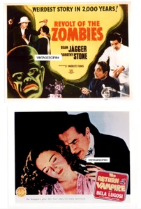 BELA LUGOSI RÜCKKEHR DER VAMPIRREVOLTE / ZOMBIES FILM LOBBYKARTEN LOT (2)11X14 - Bild 1 von 1