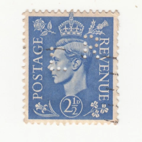 Great Britain 1937. King George VI. 2½p Two & Half Pence. Perfin LR. Sc# 239 Cover