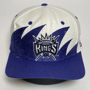 Vintage Sacramento Kings Sharktooth Hat Cap Snapback Logo Athletic 90s NBA - Picture 1 of 18