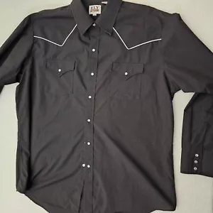 Ely Cattleman Button Up Shirt Men's XL Brown Pearl Snap Western Rodeo Pockets - Picture 1 of 9