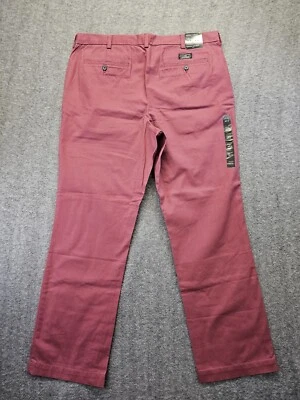 Banana Republic Aiden Chino Masculino Tamanho 38x32 Vermelho 100% Algodão Casual Negócios - Imagem 1 de 4