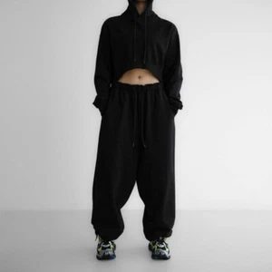 Pants Women. Sport Pants. Relaxed Pants. Black Oversized Pants. - Picture 1 of 4