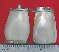 *RARE PAIR Chinese Carved Mother of PEARL Bottles + snuff