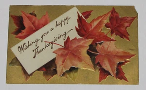 ALTE POSTKARTE "WISHING YOU A HAPPY THANKSGIVING" VERSCHICKT 1909 GROSSE STROMSCHNELLEN MICH. - Bild 1 von 2