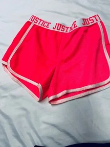 Justice Active Pink Dolphin Shorts Size 12 - Picture 1 of 3