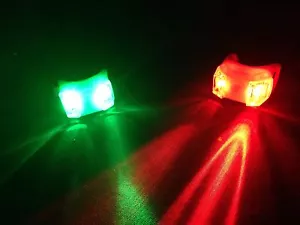 Portable Clamp On LED Green Red Navigation Marine Lights Boat Bow Safety Night - Picture 1 of 4